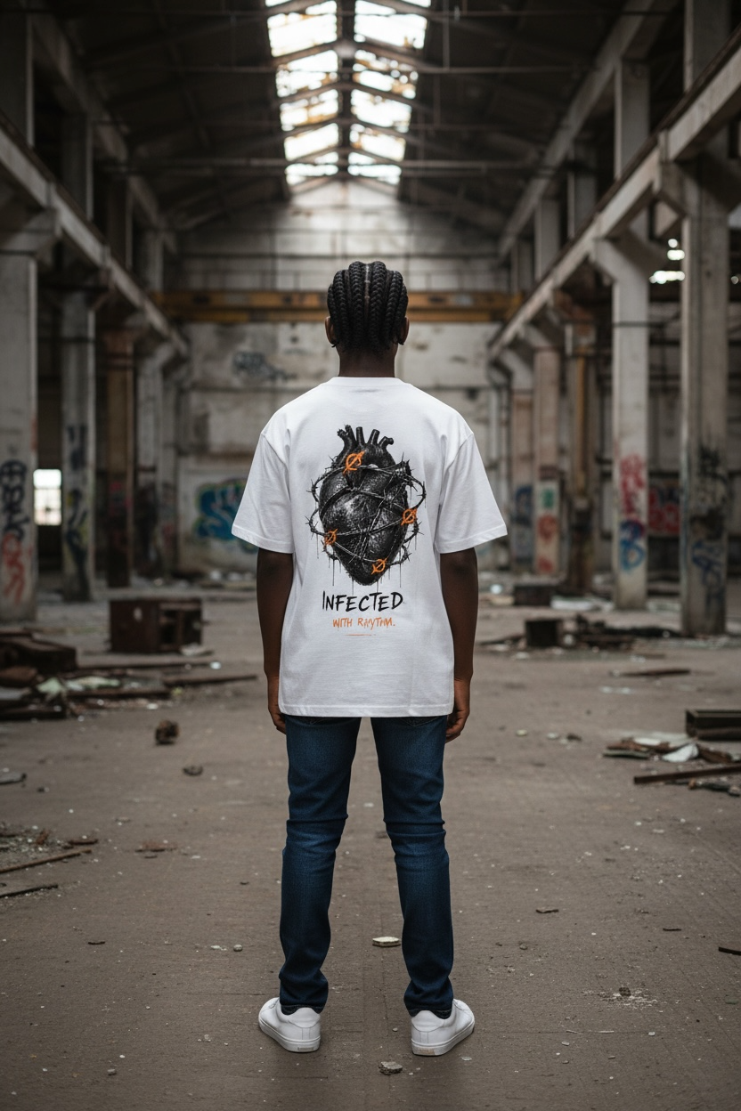 “INFECTED WITH RHYTHM.” Heart Tee – RITMØ by Y&M - Image 6