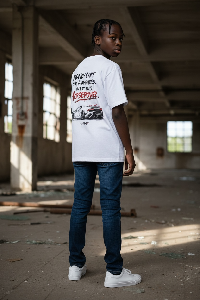 “MONEY CAN’T BUY HAPPINESS. BUT IT BUYS HORSEPOWER.” Tee – RITMØ by Y&M - Image 4