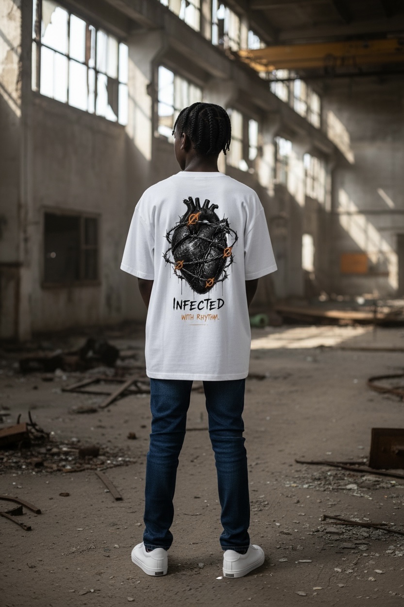 “INFECTED WITH RHYTHM.” Heart Tee – RITMØ by Y&M - Image 4